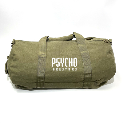 Psychowear Vintage Canvas Barrel Bag military-green --Psycho Industries--