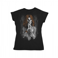T-Shirt Psycho Industries --Redhead-Skull-- black